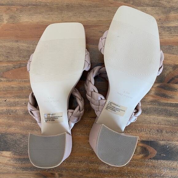 Madden Girl Tan Braided Chunky Heel Sandals - Size 8.5 - Picture 8 of 11